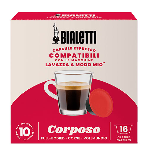 Bialetti Corposo A Modo Mio Compatible Capsules 5x16st