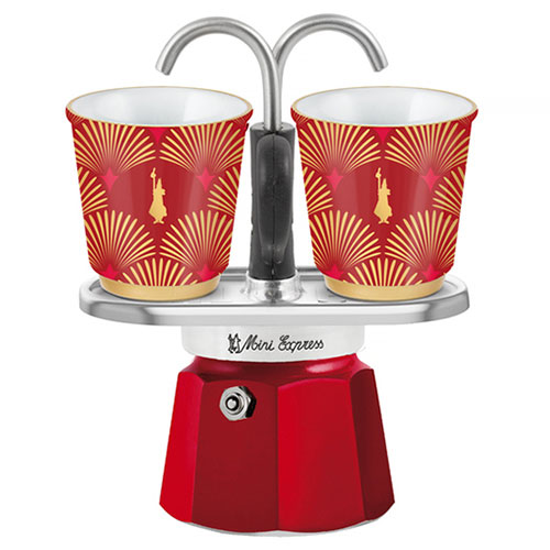 Bialetti Mini Express Deco Glamour + 2 kopjes