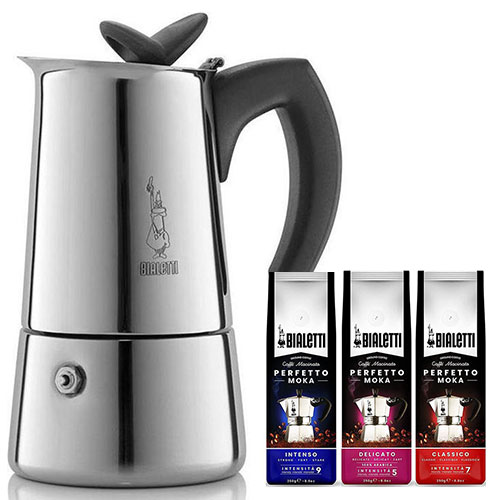 Bialetti Musa 4 kops + koffiepakket 3 x 250gr