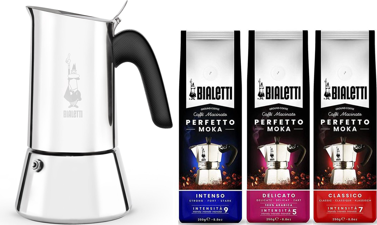 Bialetti Venus 10 kops + koffiepakket 3x250gr